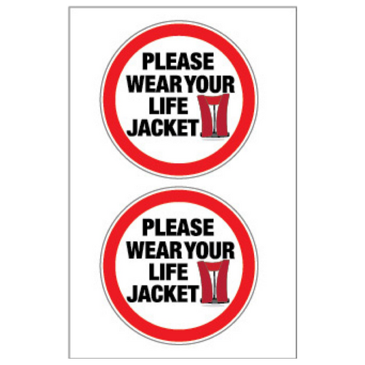 Yachtmail Marine Safety Sticker - Please Wear Your Lifejacket
