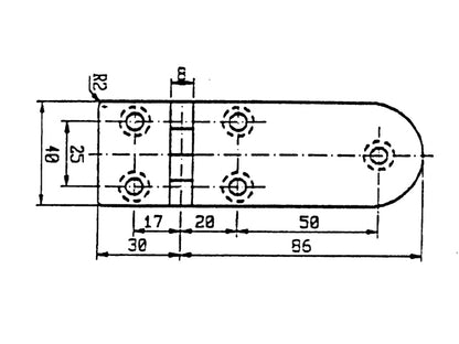 Talamex Stainless Steel Hinge 116 x 40