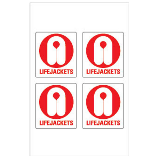 Yachtmail Marine Safety Sticker - Lifejackets