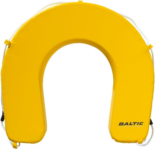 this lifebuoy is a necessary tool for staying afloat. Its light floatable foam and white floating line around the edge make it easy to spot and grab onto